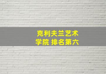 克利夫兰艺术学院 排名第六